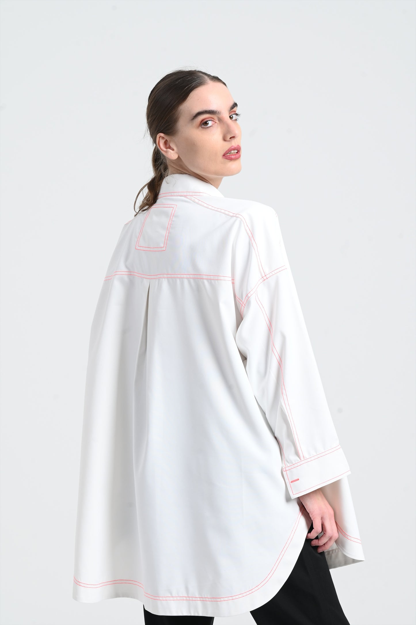 White and orange shirt, one size